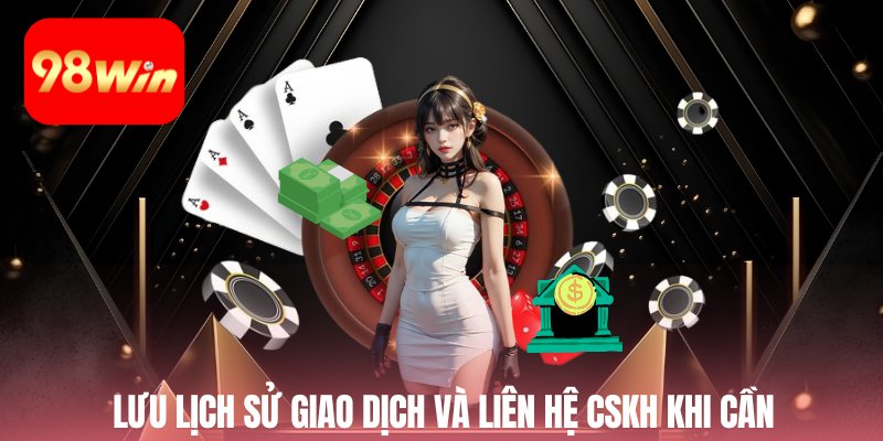 Lưu lịch sử giao dịch và liên hệ CSKH khi cần