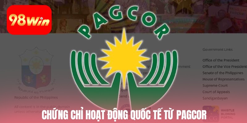 Chứng chỉ hoạt động quốc tế từ PAGCOR
