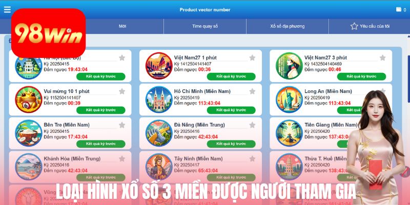 Loại hình xổ số 3 miền được người tham gia lựa chọn nhiều nhất
